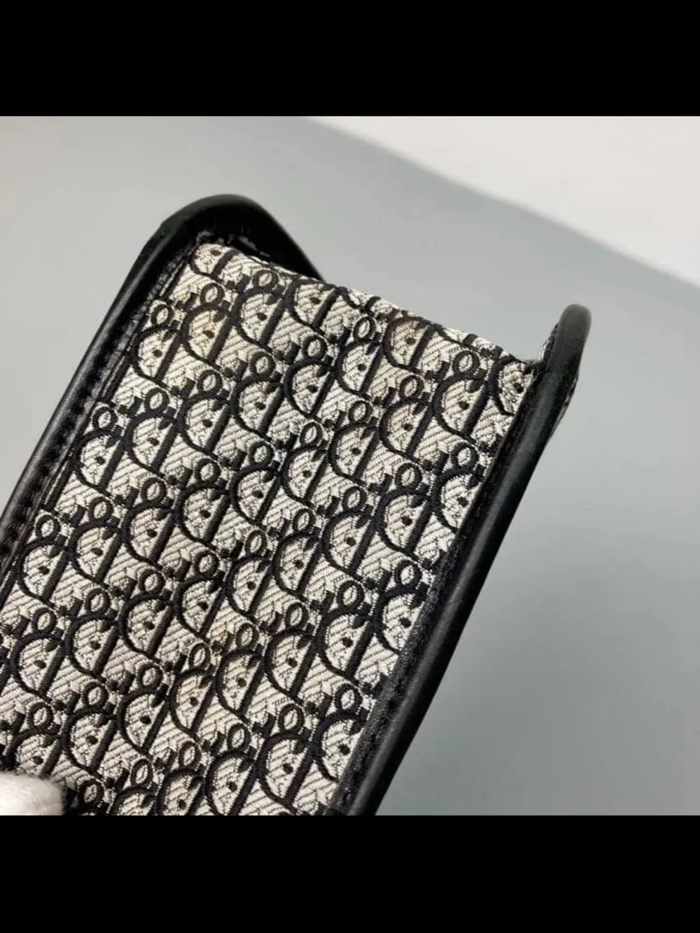 Dior Black and Cream Monogram Clutch with CD Turnlock